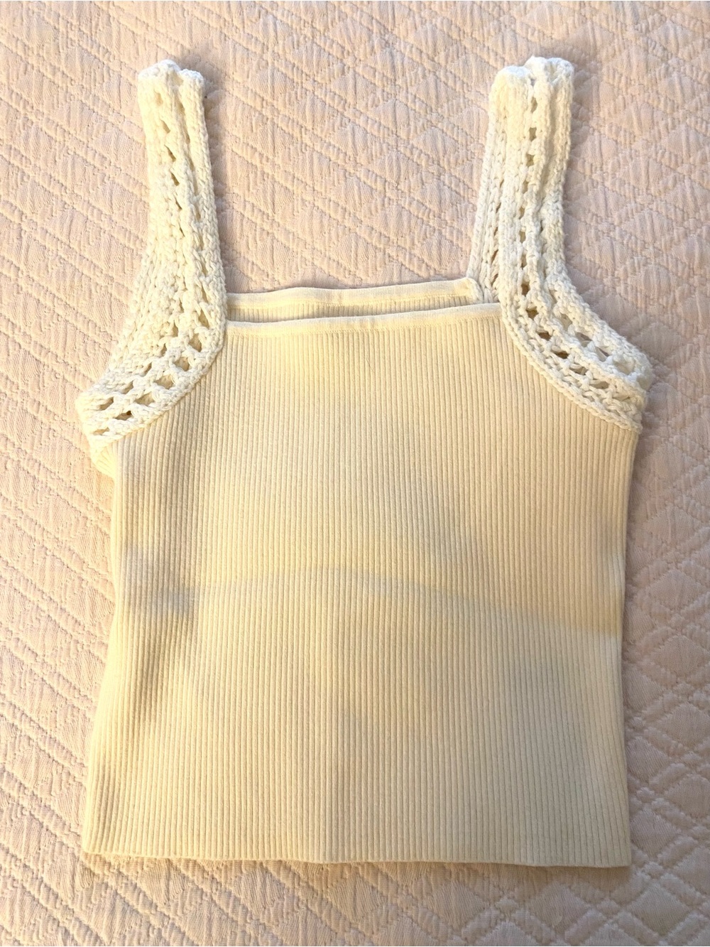 Cream crochet tank
